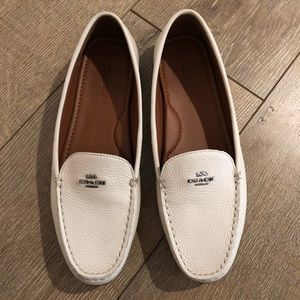 Coach Cream Leather Loafers
